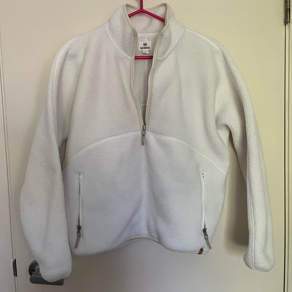 White half zip fleece